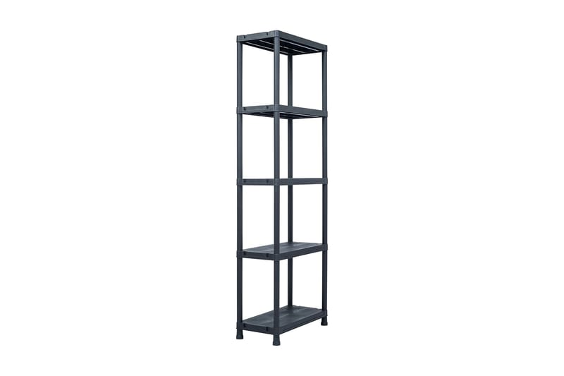 Varastohyllyt 5 kpl 125 kg muovi 60x30x180 cm musta - Musta - Säilytys - Hylly - Säilytyshylly - Varastohylly