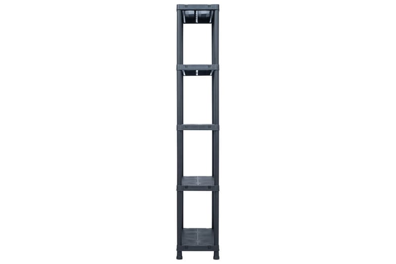 Varastohyllyt 5 kpl 125 kg muovi 60x30x180 cm musta - Musta - Säilytys - Hylly - Säilytyshylly - Varastohylly