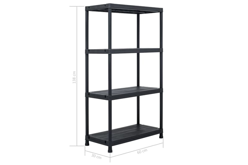 Varastohyllyt 5 kpl muovi 60x30x138 cm musta - Musta - Säilytys - Hylly - Säilytyshylly - Varastohylly