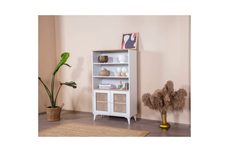Velin Kirjahylly 90 cm - Valkoinen/Vaaleanvärinen puu - Säilytys - Hylly - Kirjahylly