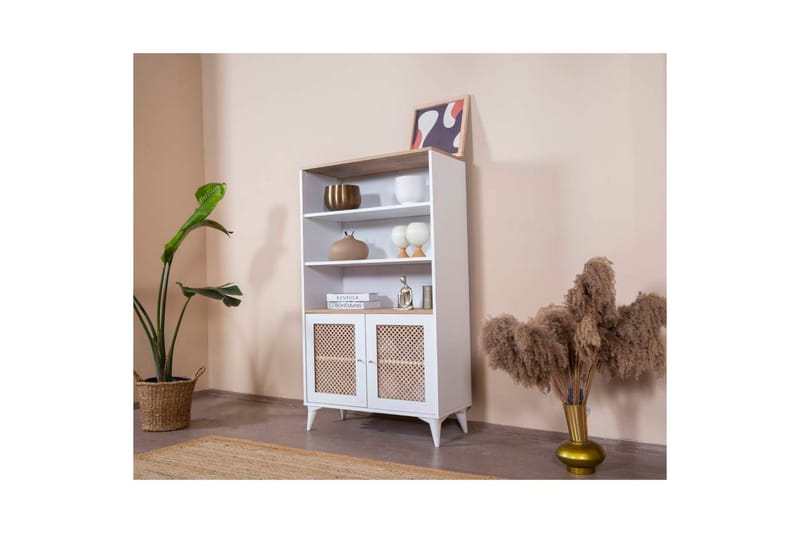 Velin Kirjahylly 90 cm - Valkoinen/Vaaleanvärinen puu - Säilytys - Hylly - Kirjahylly
