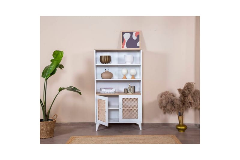 Velin Kirjahylly 90 cm - Valkoinen/Vaaleanvärinen puu - Säilytys - Hylly - Kirjahylly