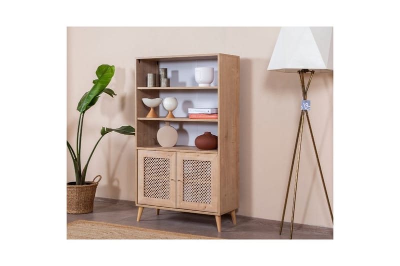 Velin Kirjahylly 90 cm - Valkoinen/Vaaleanvärinen puu - Säilytys - Hylly - Kirjahylly
