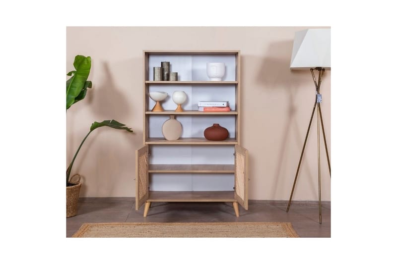 Velin Kirjahylly 90 cm - Valkoinen/Vaaleanvärinen puu - Säilytys - Hylly - Kirjahylly