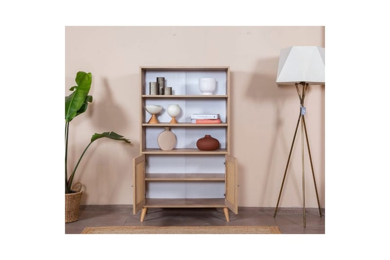 Velin Kirjahylly 90 cm - Valkoinen/Vaaleanvärinen puu - Säilytys - Hylly - Kirjahylly