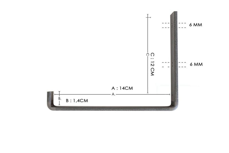 Wayte seinähylly 60 cm puuta metallirungolla musta/tammi - Musta/Tammi - Säilytys - Hylly - Seinähylly