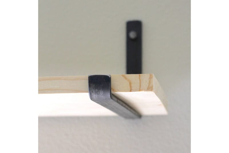 Wayte seinähylly 60 cm puuta metallirungolla musta/tammi - Musta/Tammi - Säilytys - Hylly - Seinähylly