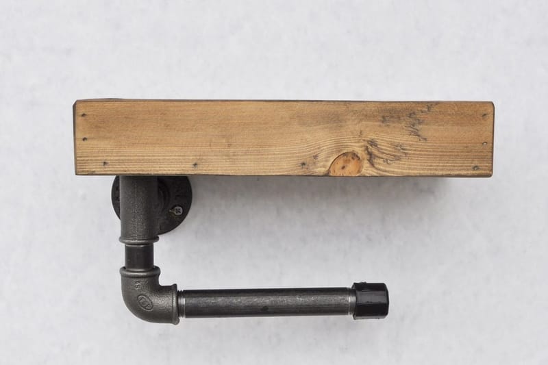 WC-paperiteline Arthur Putki/Puu - Talo & remontointi - Keittiö & kylpyhuone - Kylpyhuone - Kylpyhuonetarvikkeet - Wc-paperitelineet