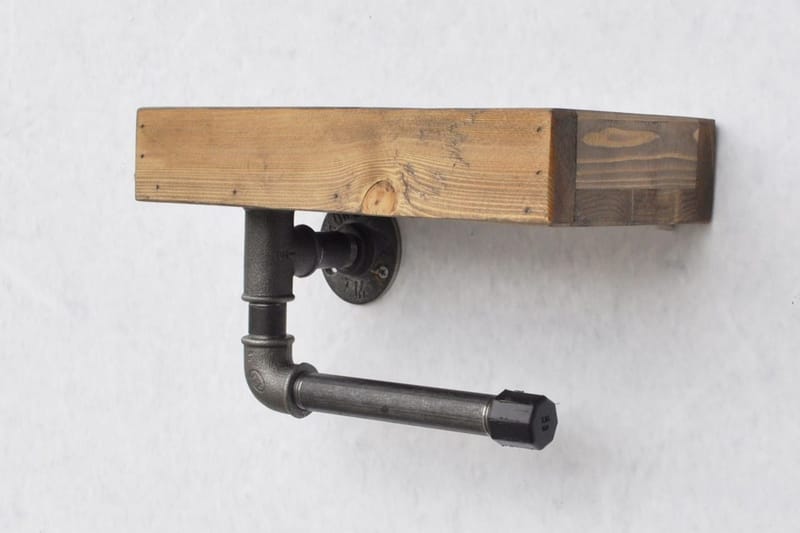 WC-paperiteline Arthur Putki/Puu - Talo & remontointi - Keittiö & kylpyhuone - Kylpyhuone - Kylpyhuonetarvikkeet - Wc-paperitelineet