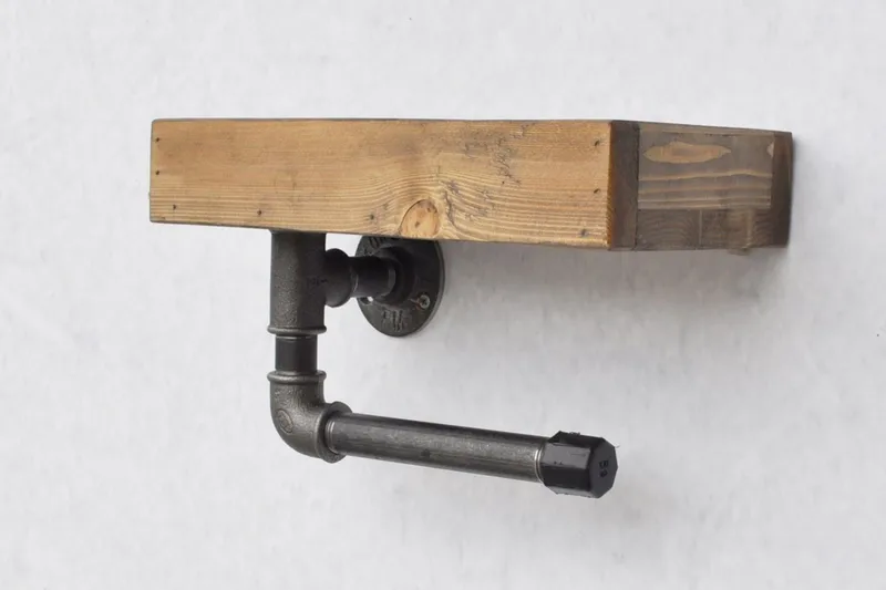 WC-paperiteline Arthur Putki/Puu - Talo & remontointi - Keittiö & kylpyhuone - Kylpyhuone - Kylpyhuonetarvikkeet - Wc-paperitelineet