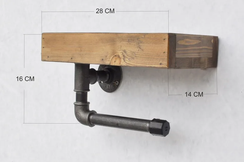 WC-paperiteline Arthur Putki/Puu - Talo & remontointi - Keittiö & kylpyhuone - Kylpyhuone - Kylpyhuonetarvikkeet - Wc-paperitelineet