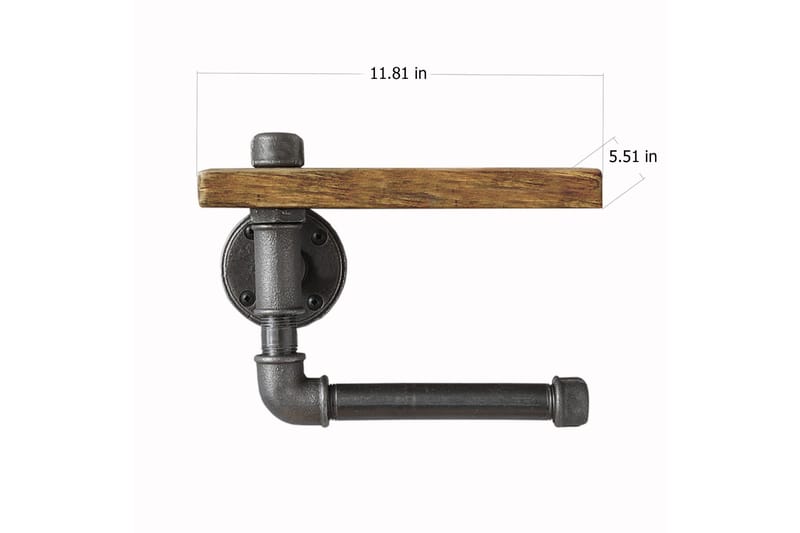 WC-paperiteline Arthur Putki/Puu - Talo & remontointi - Keittiö & kylpyhuone - Kylpyhuone - Kylpyhuonetarvikkeet - Wc-paperitelineet