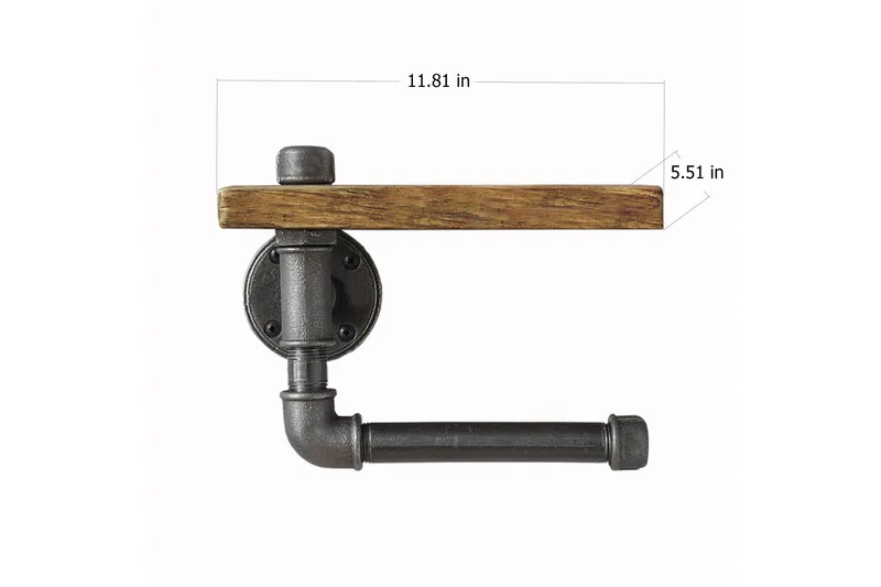 WC-paperiteline Arthur Putki/Puu - Talo & remontointi - Keittiö & kylpyhuone - Kylpyhuone - Kylpyhuonetarvikkeet - Wc-paperitelineet