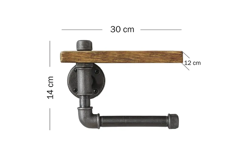 WC-paperiteline Arthur Putki/Puu - Talo & remontointi - Keittiö & kylpyhuone - Kylpyhuone - Kylpyhuonetarvikkeet - Wc-paperitelineet