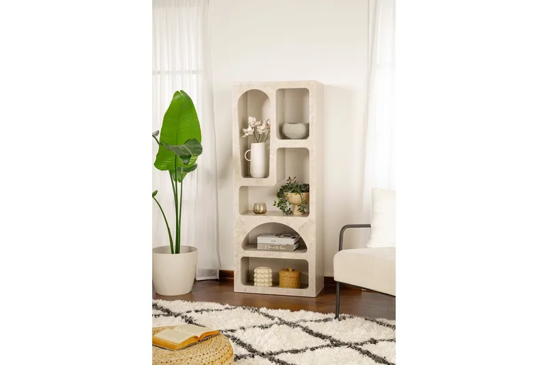 Wenus Kirjahylly 60 cm - Travertiini/Hiekkakivi - Säilytys - Hylly - Kirjahylly