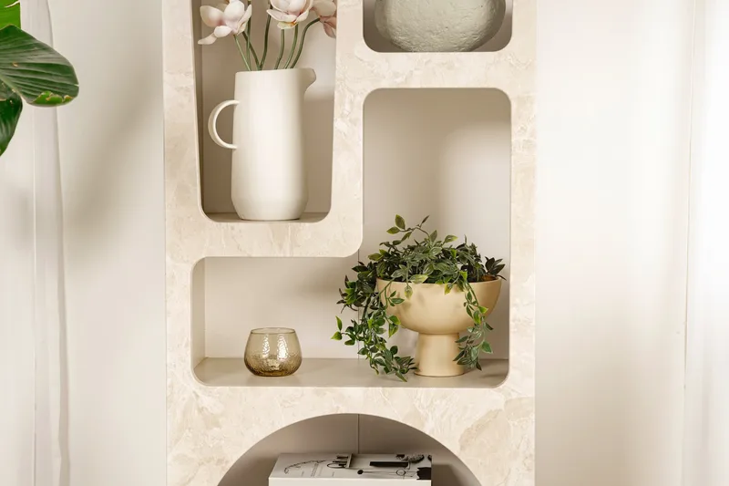 Wenus Kirjahylly 60 cm - Travertiini/Hiekkakivi - Säilytys - Hylly - Kirjahylly