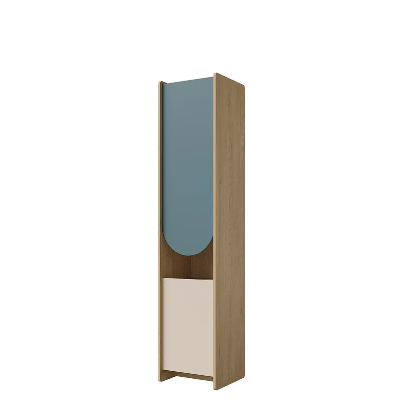 Zarek-kirjahylly 44 × 198 cm, ruskea, sininen, beige