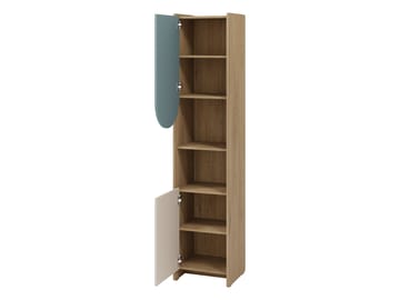 Zarek-kirjahylly 44 × 198 cm - ruskea, sininen, beige - Säilytys - Hylly - Kirjahylly