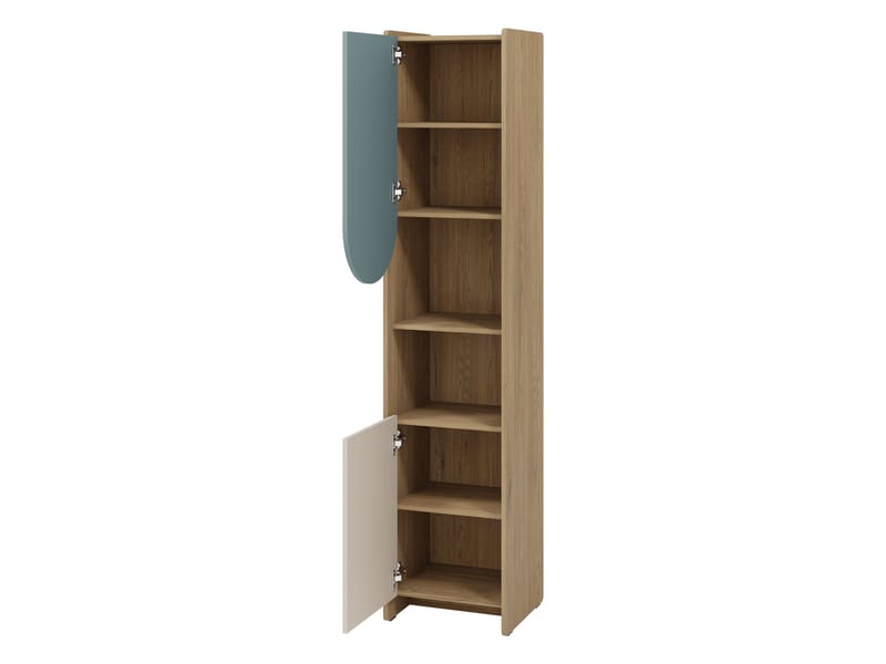 Zarek-kirjahylly 44 × 198 cm - ruskea, sininen, beige - Säilytys - Hylly - Kirjahylly