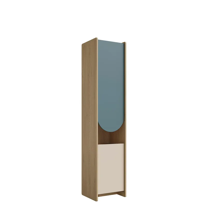 Zarek-kirjahylly 44 × 198 cm, ruskea, sininen, beige