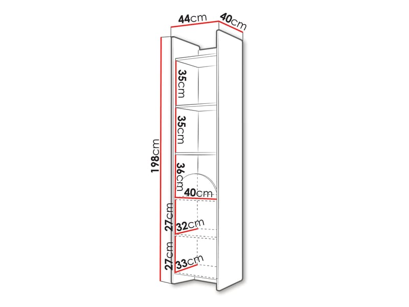 Zarek-kirjahylly 44 × 198 cm - ruskea ja sininen - Säilytys - Hylly - Kirjahylly