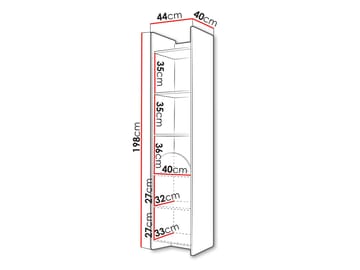 Zarek-kirjahylly 44 × 198 cm - ruskea ja vaaleanpunainen - Säilytys - Hylly - Kirjahylly