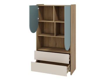 Zarek-kirjahylly 84 × 151 cm - ruskea, sininen, beige - Säilytys - Hylly - Kirjahylly