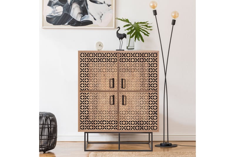 Quantum Solo korkea kaappi 93x115 cm musta/ruskea - Hanah Home - Säilytys - Kaappi - Säilytyskaappi