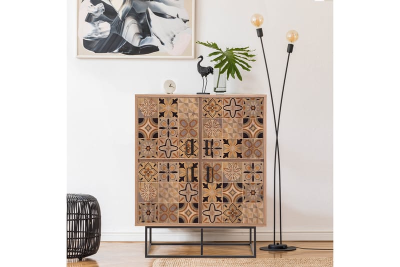 Quantum Solo korkea kaappi 93x115 cm musta/ruskea - Hanah Home - Säilytys - Kaappi - Säilytyskaappi