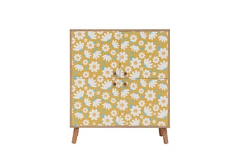 Posy korkea kaappi 95x111 cm ruskea/valkoinen - Hanah Home - Säilytys - Kaappi - Säilytyskaappi