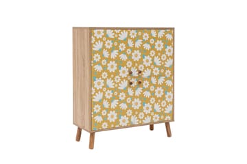 Posy korkea kaappi 95x111 cm ruskea/valkoinen - Hanah Home - Säilytys - Kaappi - Säilytyskaappi