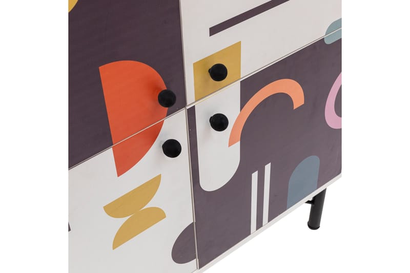 Sia korkea kaappi 95x111 cm valkoinen/ruskea/liila/keltainen - Hanah Home - Säilytys - Kaappi - Säilytyskaappi