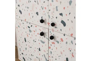 Terrazzo korkea kaappi 95x111 cm valkoinen - Hanah Home - Säilytys - Kaappi - Säilytyskaappi