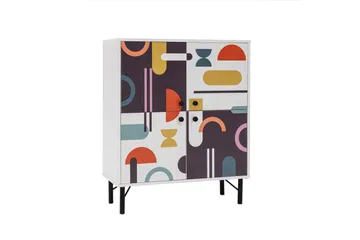 Sia korkea kaappi 95x111 cm valkoinen/ruskea/liila/keltainen - Hanah Home - Säilytys - Kaappi - Säilytyskaappi