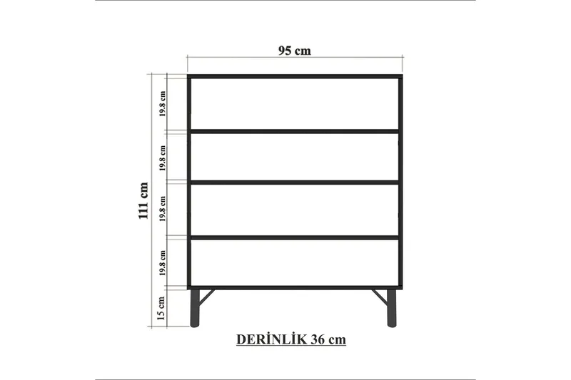 Sia korkea kaappi 95x111 cm valkoinen/ruskea/liila/keltainen - Hanah Home - Säilytys - Kaappi - Säilytyskaappi