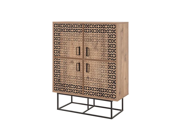 Quantum Solo korkea kaappi 93x115 cm musta/ruskea, Hanah Home