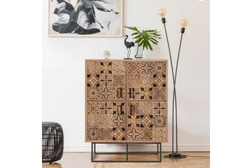 Quantum Solo korkea kaappi 93x115 cm musta/ruskea - Hanah Home - Säilytys - Kaappi - Säilytyskaappi