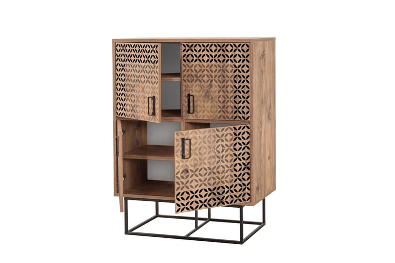 Quantum Solo korkea kaappi 93x115 cm musta/ruskea - Hanah Home - Säilytys - Kaappi - Säilytyskaappi