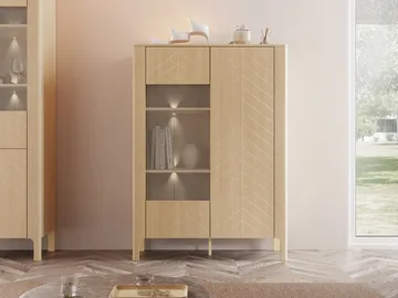 Aggarwal Vitriinikaappi 103 cm Valaistuksella - Säilytys - Kaappi - Vitriini