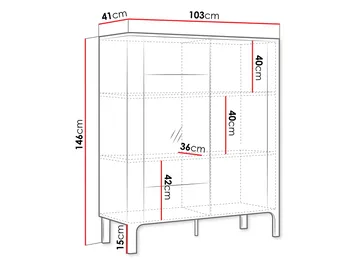 Aggarwal Vitriinikaappi 103 cm Valaistuksella - Säilytys - Kaappi - Vitriini