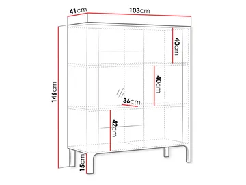 Aggarwal Vitriinikaappi 103 cm - Säilytys - Kaappi - Vitriini