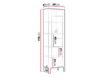 Aggarwal Vitriinikaappi 60 cm Valaistuksella - Säilytys - Kaappi - Vitriini