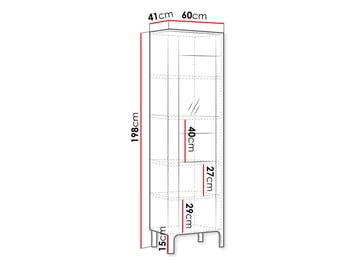 Aggarwal Vitriinikaappi 60 cm - Säilytys - Kaappi - Vitriini