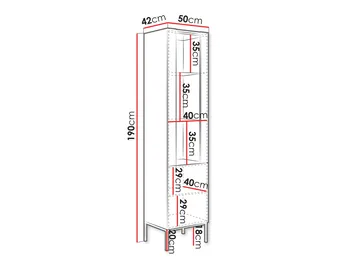 Amelus Vitriinikaappi 50x190 cm - Ruskea/Musta - Säilytys - Kaappi - Vitriini