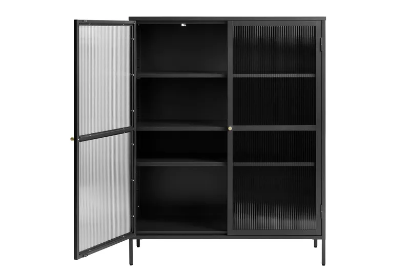 Anatole Vitriinikaappi 111x140 cm - Musta - Säilytys - Kaappi - Vitriini