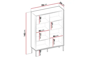 Basici Highboard - Ruskea - Säilytys - Kaappi - Säilytyskaappi