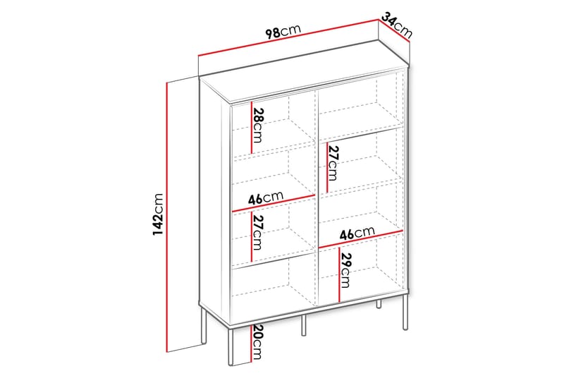 Basici Highboard - Ruskea - Säilytys - Kaappi - Säilytyskaappi