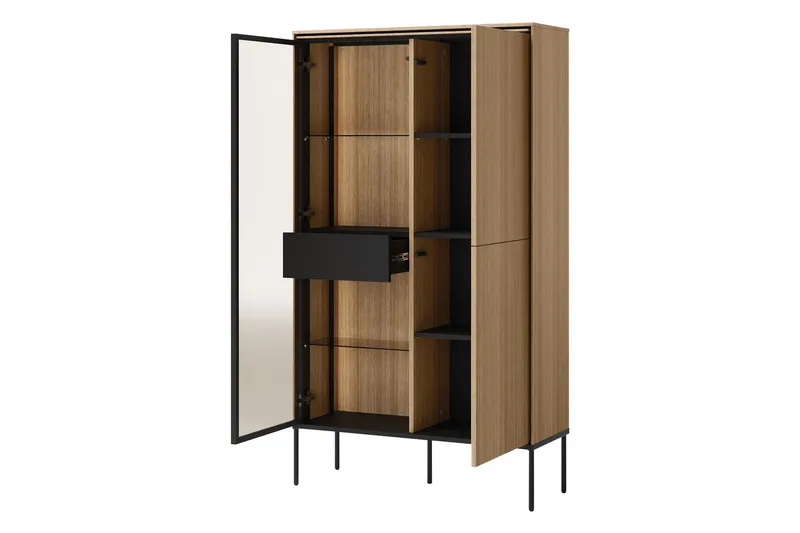 Basici Vitriinikaappi 91x158 cm - Valkoinen - Säilytys - Kaappi - Vitriini