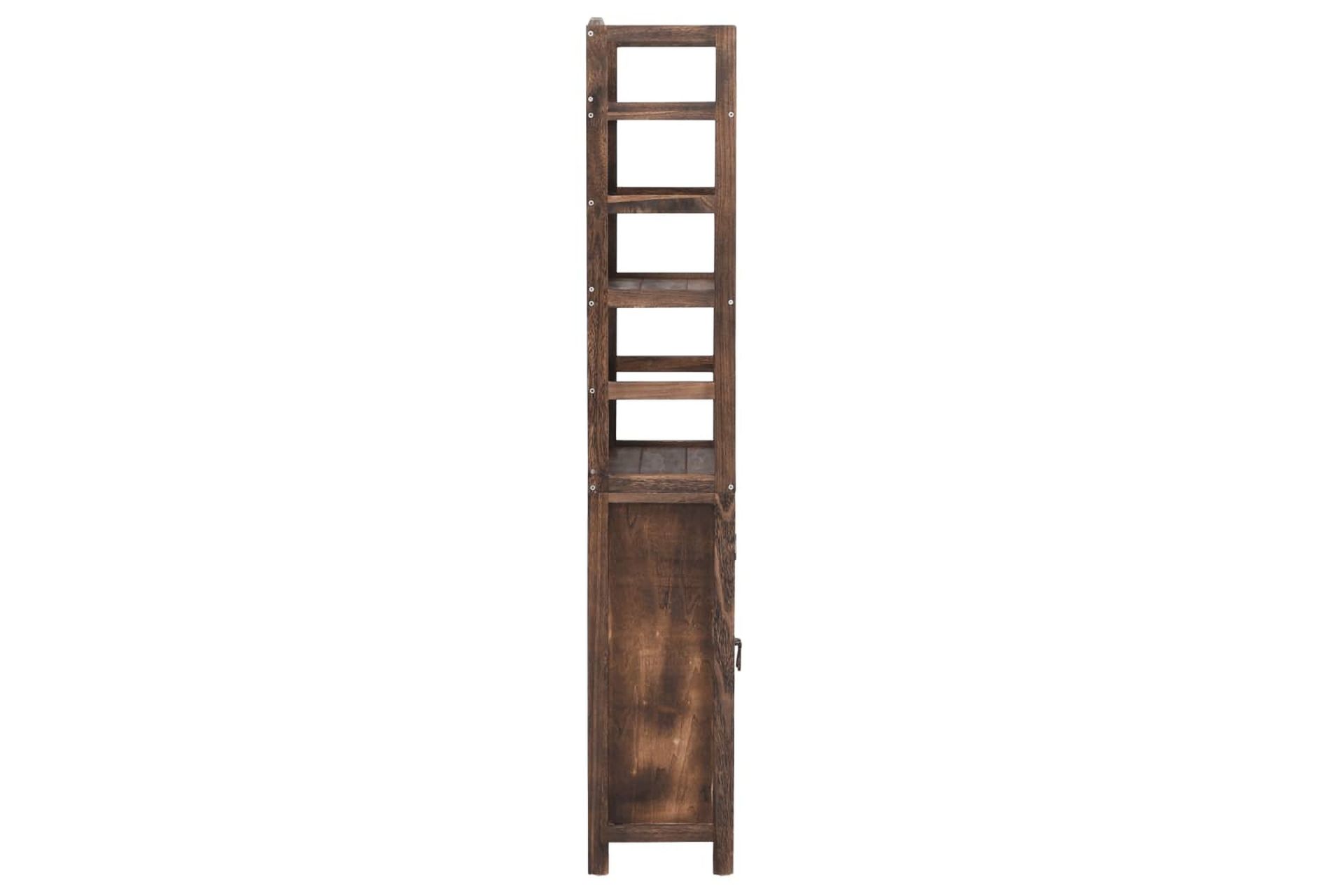 beBasic Esittelykaappi tummanruskea 46x24x140 cm täysi keisaripuu - Ruskea - Säilytys - Kaappi - Vitriini