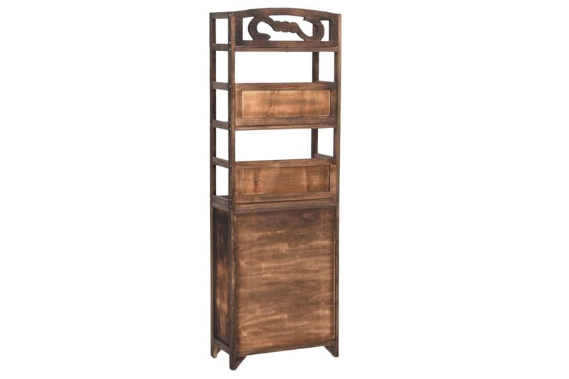 beBasic Esittelykaappi tummanruskea 46x24x140 cm täysi keisaripuu - Ruskea - Säilytys - Kaappi - Vitriini
